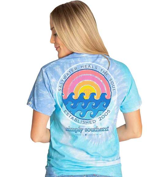 Simply Southern Women T-Shirt - Beach Waves - Saltwater Heals The Soul