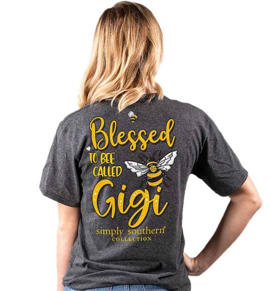 Simply Southern Women T-Shirt - Blessed To Be Called Gigi - Dark Heather Grey
