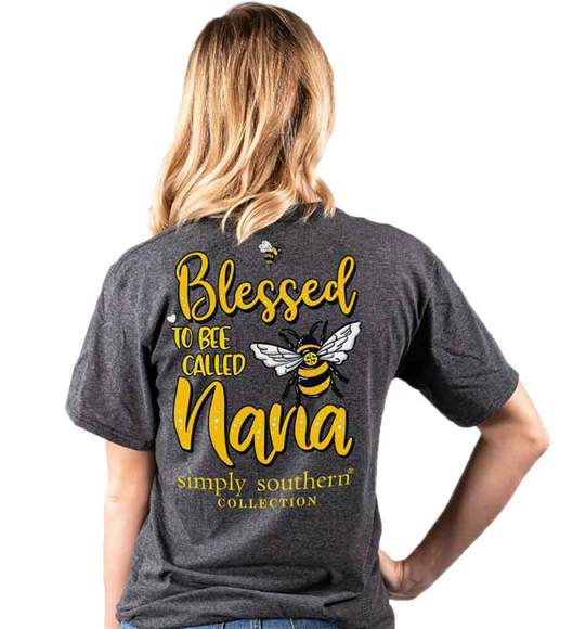 Simply Southern Women T-Shirt - Blessed To Be Called Nana - Dark Heather Grey