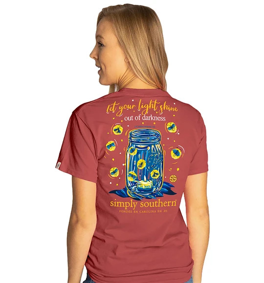 Simply Southern Women T-Shirt - Let Your Light Shine Out Of Darkness