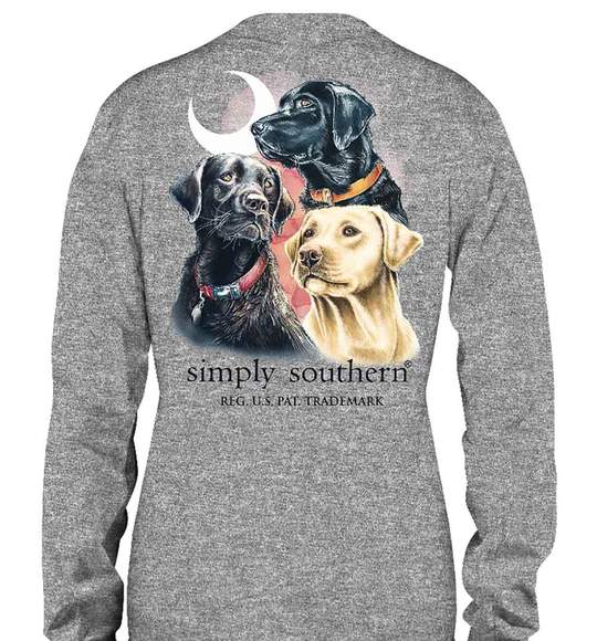 Simply Southern Youth Long Sleeve T-Shirt All Dogs - Heather Gray