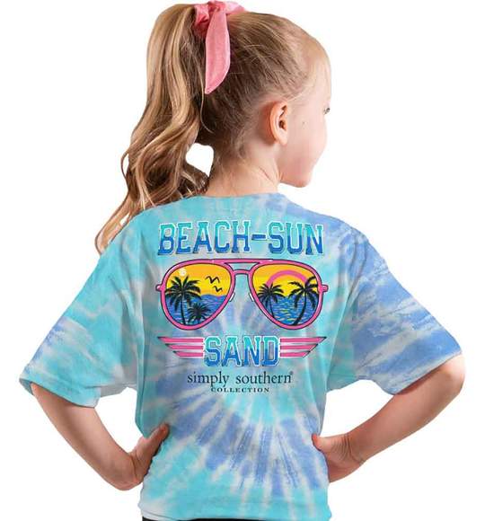 Simply Southern Youth T-Shirt - Aviator Beach Sun Sunglasses Sand - Tide