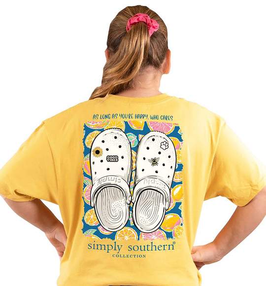 Simply Southern Youth T-Shirt - Clogs - As Long As Your Happy Who Cares