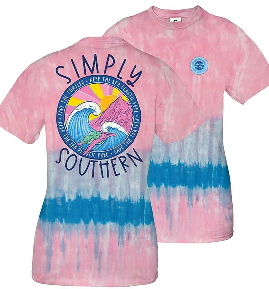 Simply Southern Youth T-Shirt - Save The Turtles - Ocean Waves - Candy Color